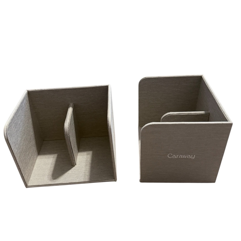 2 Caraway Food Storage Bin Holder Organizer Cabinet Gray x 2 Gray Canvas Read